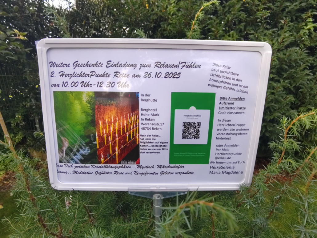 Brückenraum - Oktober Treffen 2025 - Schild mit den Daten